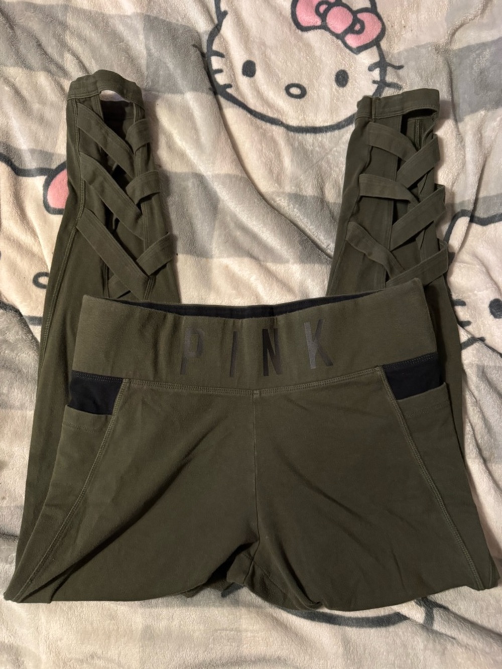 PINK Victoria's Secret Olive Green Active Leggings